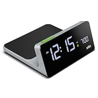 Braun Digitale wekker met VA LCD-display, snooze pad met aanraakscherm, Quick Set, automatisch instelbare helderheid van het scherm, pieptoon in zwart, model BC16BEU