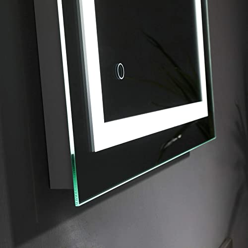 MIQU Specchio da bagno a LED, 80 x 60 cm, con
