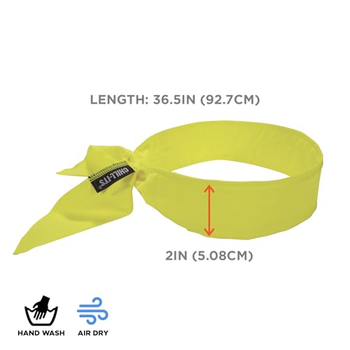 Image of Ergodyne womens Cooling Bandana Embedded Polymers Tie, Lime, One Size US, 1 Count (Pack of 1)