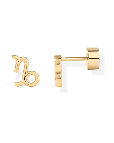 PAVOI 14K Yellow Gold Plated 925 Sterling Silver Posts Zodiac Sign Flat Back Earring Studs |...