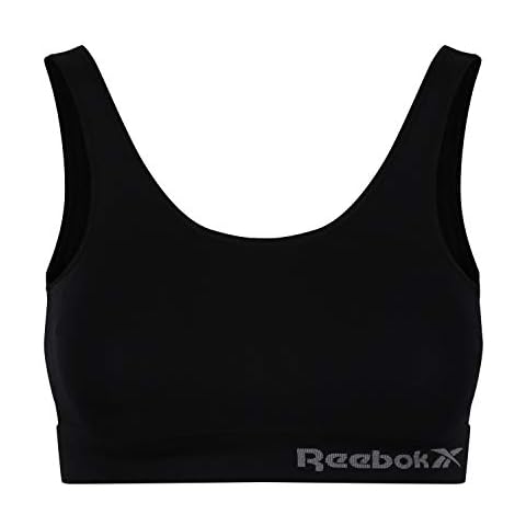 Reebok Kira Sujetador para Deportes con Almohadillas Extraíbles y Banda Inferior Suave para Mujeres en Negro Talla S Cover
