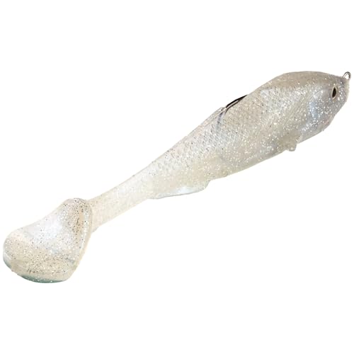 Strike King Final Copy Weedless Fishing Lure Pre-Rigged Soft Plastic Swimbait Pearl 4 3/4-Inches 7/8-Ounce FCSWD475-84