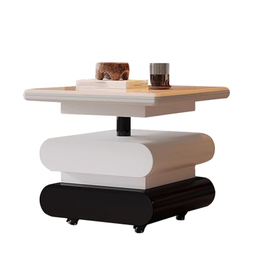 SAPSQPJHN 47" Couchtisch Mit Hubtischplatte, Ausziehbarer Esstischplatte, Modernem Beistelltisch Mit Verstecktem Fach, 2 Schubladen Und Rollen, Mobiler Couchtisch Für Wohnzimmer