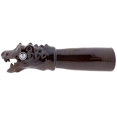 CERÁMICA RAMBLEÑA | Gárgola de cerámica | Gárgola de Barro | Terminación cerámica Decorativa desagüe | Modelo 03 | Coñac | 38x8x11 cm