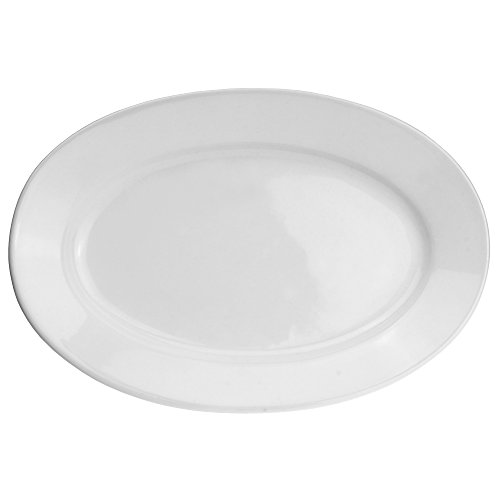 Utopia K112131 Titan Oval Plate, 12", 30 cm (Pack of 6), White