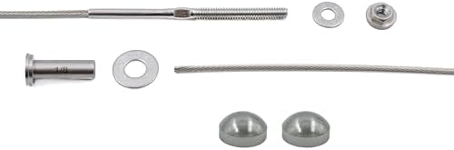 Fast & Easy 1/8 inch 10ft Cable Railing Kit – Stainless Steel 316 for Metal Posts – Complete System DIY Installation Kit – Brushed Stainless Dome End Caps Fast & Easy 1/8 inch 10ft Cable Railing Kit – Stainless Steel 316 for Metal Posts – Complete System DIY Installation Kit – Brushed Stainless Dome End Caps