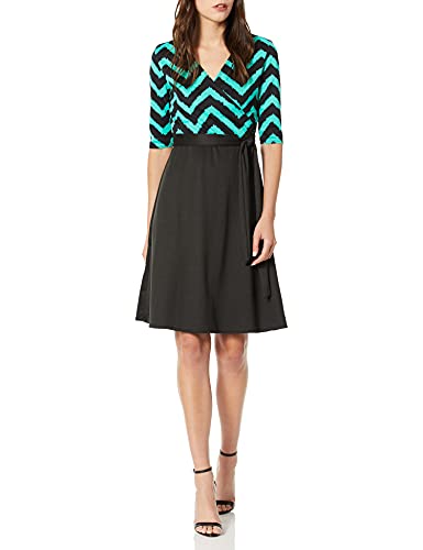 Star Vixen Women's Elbow SLV Fauxwrap Dress