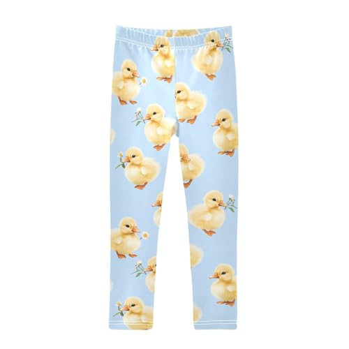 Duck Daisy Animal Girls Leggings Soft Stretch Workout Yoga Dance Pants for Kids Casual Tights