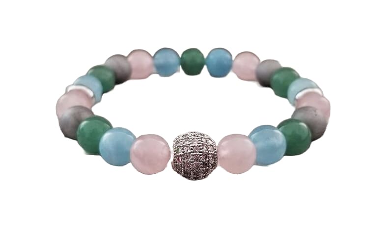 Bracelet en aventurine naturelle et cristal extensible pour stimuler l'énergie positive