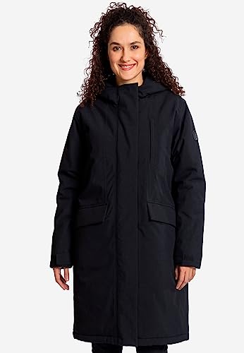 ELKLINE Damen Winterparka Berlin | Oversized Wintermantel halblang | wasserdicht warm | große Taschen 2019067, Größe:42, Farbe:Black