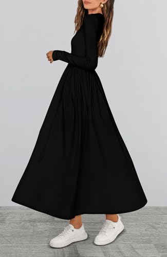 BTFBM Casual Long Sleeve Dresses Spring Dresses 2025 Wedding Guest Dress Midi Dress Flowy Bohemian Long Dress
