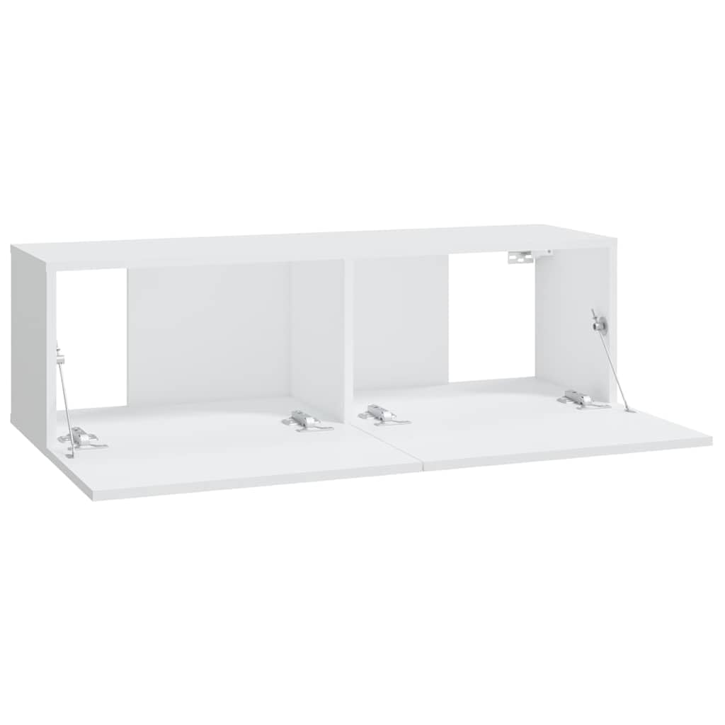 Mobile da parete per TV, set da 2 pezzi, 100 x 30 x 30 cm, bianco