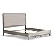 Furniture of America Burnett Solid Wood 5-Piece Bedroom Set, King-Size Bed with Padded Headboard, Felt-Lined Top Drawer, Stability and Durability Frame, Box Spring Required, Gray
