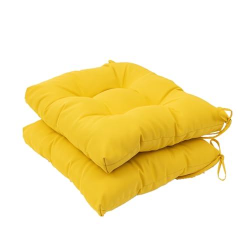 Image of QILLOWAY Indoor /Outdoor Square Seat Patio Cushion -2count,19-Inches (Yellow)