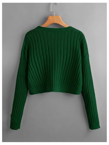Image of SweatyRocks Women's Long Sleeve Button Front V Neck Soft Cardigan Sweaters