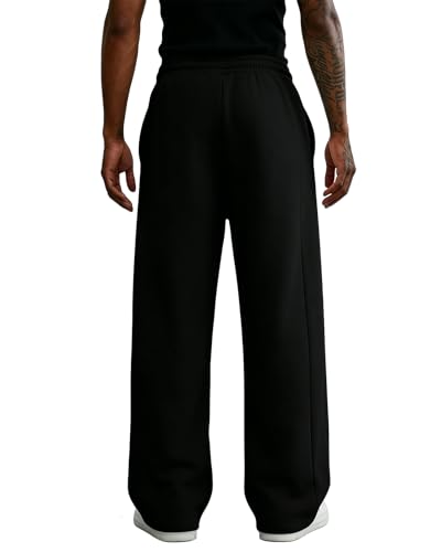 Image of Wangdo Men's Baggy Sweatpants Wide Leg Lounge Cotton Jogging Pants Casual Elastic Waist Joggers with Pockets
