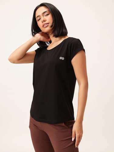 Image of Clovia Women's Cotton Fitted Active T-Shirt