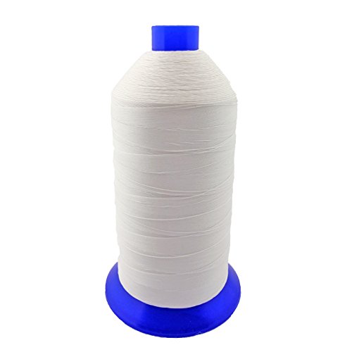 Hilo de tapicería de nylon bonded blanco tamaño 92, Tex 90, 16 Oz. 4200 yardas miniatura 1
