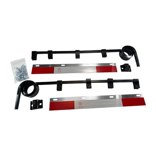 Image of Straight Bar Type Semi Trucks Mud Flap Hanger Bracket 3 coils Damping Spring with Aluminum Mud Flap Reflector Fender Reflective Tape and 24 inchx30 inch Mud Flaps for Heavy Duty Semi Trucks Trailers