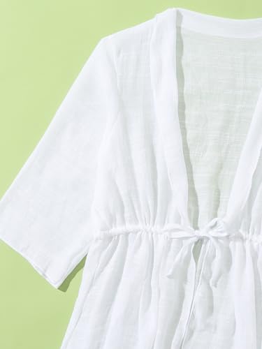 Milumia Girl's Tie Front Chiffon Kimono Swimsuit Bathing Suit Beach Cover Up4