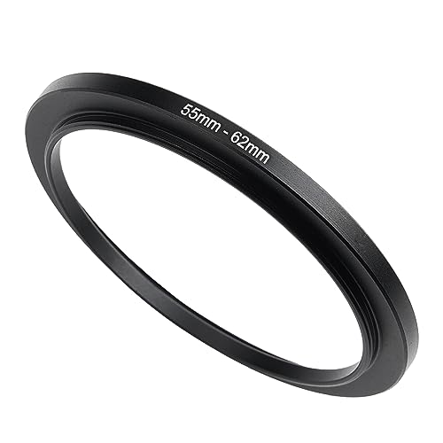 Image of 55mm to 62mm Step-Up Ring Filter Adapter,for All Brands UV ND CPL, Metal Ring Step-Up Rings Adapter Filter (55mm-62mm)