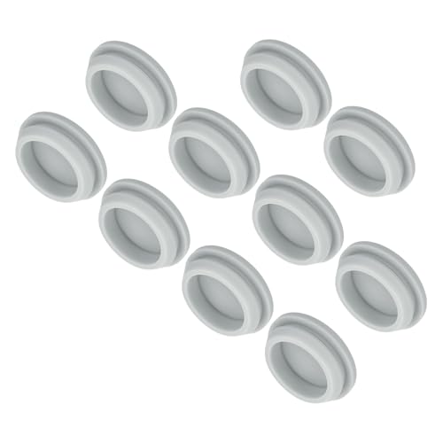 Image of MECCANIXITY 10pcs Silicone Snap in Locking Hole Plugs,28mm /1.1 Inch Mounting Diameter Narrow Groove Width 2.5mm Panel Seal Cover Round for Kitchen Bulkheads Waterproof Sealing Plugs Grey