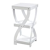 E.P.C. Versatile 3 Tier Wooden White Twisted Design Accent Table