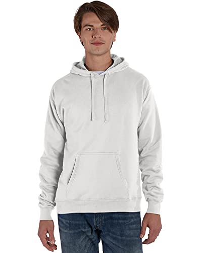 Sweat à capuche blanc Hanes avec poche ventrale et molleton doux taille L