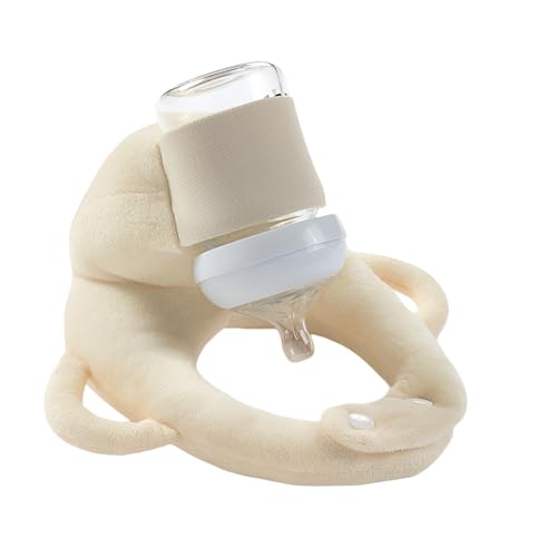 Yellowant2025新しい哺乳瓶ホルダーハンズフリー【現役保育士におすすめ】哺乳瓶ホルダーハンズフリーミルクエルフ授乳マット洗濯&サイズ調節可能通気性サポート育児マット授乳枕育児新生児セルフ (アイボリーホワイト)