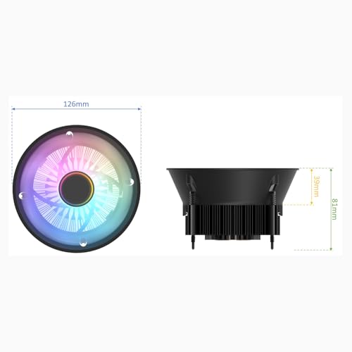 Image of Thermaltake UX150 ARGB CPU Cooler; Copper Base /Aluminum Fins; 130mm PWM Fan; 500~2400 RPM; LGA 1851 /1700 /1200 /1156 /1155 /1151 /1150; Infinity Mirror; 130W TDP; Black; CL-P146-CA13SW-A