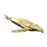 Matériau : Statuette de baleine miniature en laiton, solide et résistante. Fabriquée à la main avec soin, cette figurine est dotée d'une finition soignée