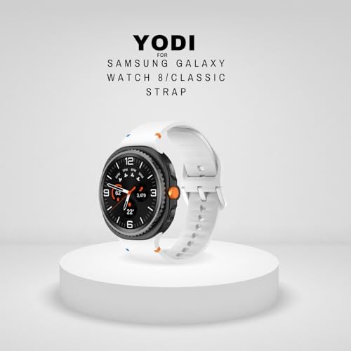 Image of YODI Strap Bands Compatible With Samsung Galaxy Watch 8 40mm 44mm /Watch 8 Classic 46mm Band,silicone strap with stitching Design Wristband for Galaxy Watch 8 /8 Classic Small /Large Size