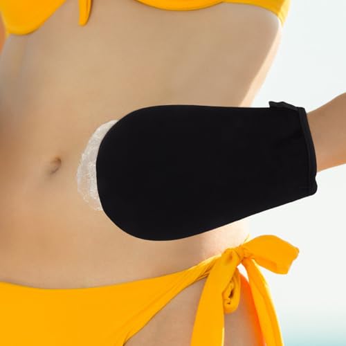 DIYEAH Guante Aplicador de Bronceado de Felpa Negra, Reutilizable y Suave para Aplicación Uniforme de Loción Autobronceadora en Cuerpo y Espalda, Herramienta sin Sol para Cuidado Piel - imagen 2