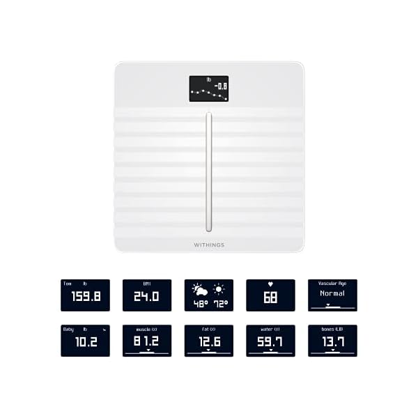 Withings-Body-Cardio--Premium-Wi-Fi-Body-Composition-Smart-Scale-Tracks-Heart-Health-Vascular-Age-BMI-Fat-Muscle-Bone-Mass-Water-Digital-Bathroom-Scale-with-App-Sync-via-Bluetooth-or-Wi-Fi Withings Body Cardio – Premium Wi-Fi Body Composition Smart Scale, Tracks Heart Health, Vascular Age, BMI, Fat, Muscle & Bone Mass, Water %, Digital Bathroom Scale with App Sync via Bluetooth or Wi-Fi