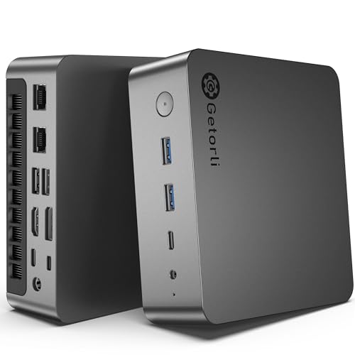 Image of Getorli Mini PC AMD Ryzen 7 8745HS CPU Radeon 780M Graphics Compact Gaming PC 16GB DDR5 RAM 1TB NVMe SSD Small Desktop Computer Dual 2.5GLAN 4K HDMI DP Micro PCs WiFi 6 BT5.3 Prebuilt OS Office Home