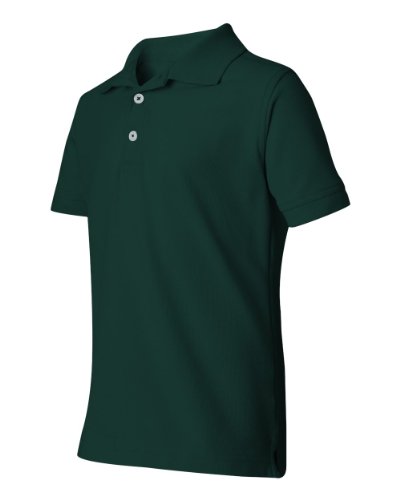 Image of Unisex Short Sleeve Pique Knit Shirt by French Toast (Size 5, Hunter Green)