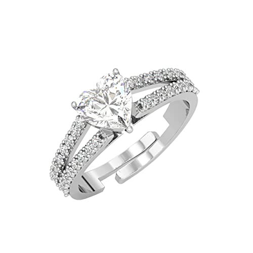 Clara 925 Sterling Silver Zilvia Heart Solitaire Pendant Earrings...