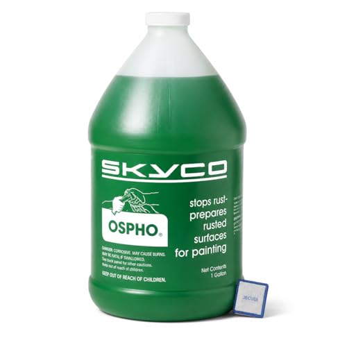 jecudi Ospho Metal Treatment Gallon - Rust Converter for Metal Surfaces - Rust Remover for Cars Boats Trucks - Compatible with Most Vehicle Paints - Suitable for Indoor Use - Bonus Cleaning Towel
