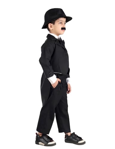 Image of BookMyCostume Charlie Chaplin Dress for Boys | Comic Character Fancy Dress Costume | Charlie Chaplin Costume for Kids 2.5-4 years
