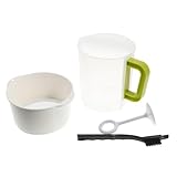 Máquina para hacer leche de : rápida y fácil: cuele de manera rápida y leche de nueces o yogur a través de este filtro, el colador se de forma en la jarra, vierta el líquido en el filtro y use la herramienta de presión incluida para presionar el líquido, colador de leche de