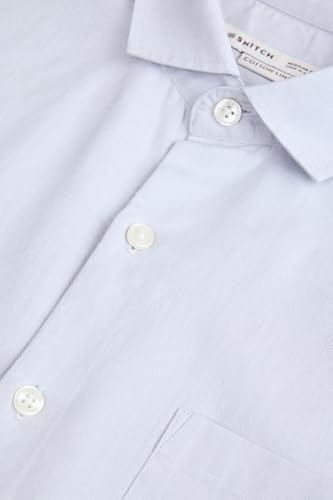 Image of SNITCH Men Casual Shirt | Regular Fit Full Sleeve Spread Collar Solid Pattern | Breathable Cotton Linen Blend & Lightweight Fabric for Summer, Vacation & Smart Casual Wear
