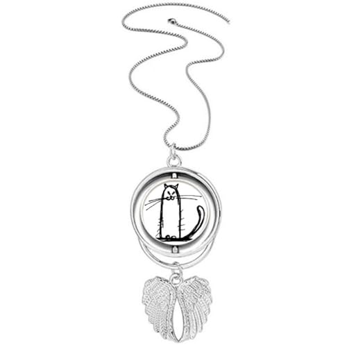 Collier chat assis ailes d'ange, le bijou gardien de votre complicité
