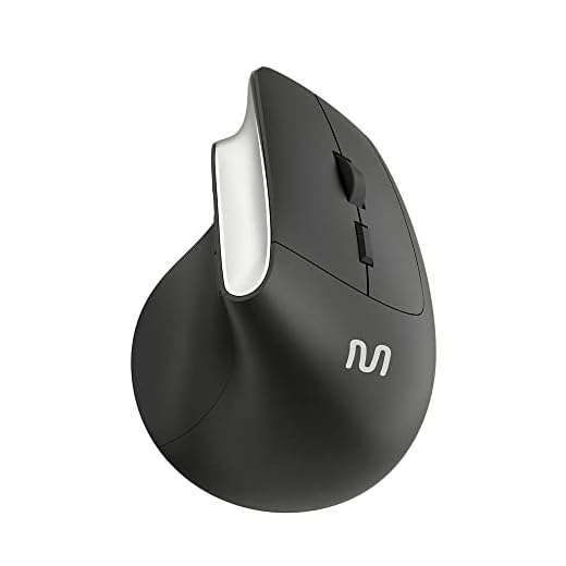 Mouse Sem Fio Vertical Clique Silencioso 1600dpi Preto Multilaser - MO384