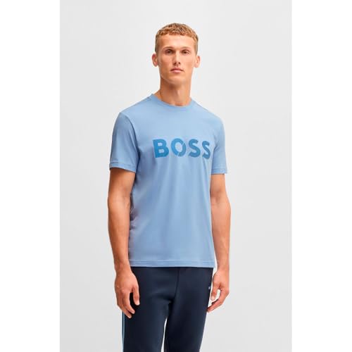 Boss Para Hombre. 50530990 Camiseta Tape Logo Azul (3XL), Casual, AlgodóN, Manga Corta - 2