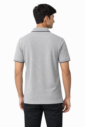 Image of Hangout Hub | Mens Cotton Polo T-Shirt | 270 GSM Premium | Solid Regular Fit | Collared Neck | Half Sleeve | Smart Casual Office Wear | Classic Polo Tee | Elephant Grey