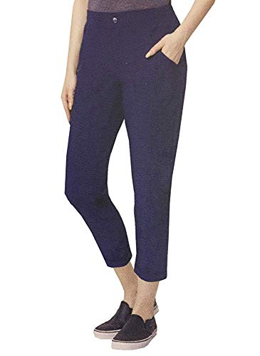 Mondetta Performance Gear MPG Women's Cuffed Travel Capri Pants (Navy Sky, M)