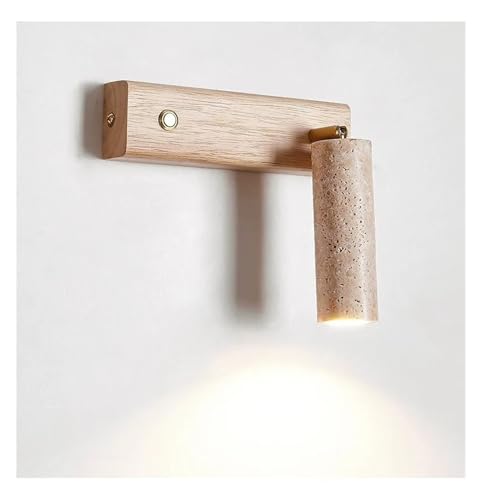 Applique murale LED bois 3W avec liseuse orientable et interrupteur intégré