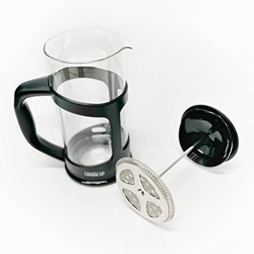 Image of The London Sip Glass French Press Immersion Brewer Coffee Press Stainless Steel Filter System, 34oz, Black