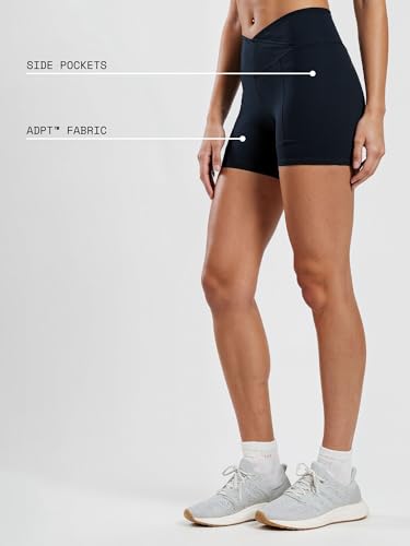 Image of CAVA Hourglass Workout Shorts - High Waist Sculpting Gym Shorts with V-Waist, Booty Lift Seam, Anti-Camel Toe Gusset & Side Pockets