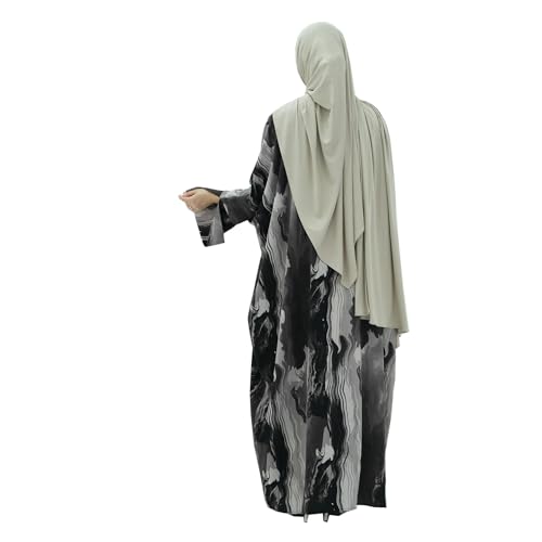 Image of Muslim Prayer Cardigan Tie-dye Printed Abaya Maxi Robe for Women | Tie-dye, Open front, Satin Fabric